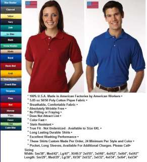 20 U.S.A. Custom Embroidered Logo Polo Golf Shirts  