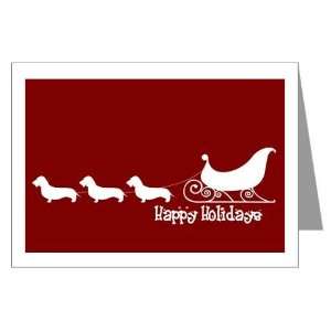  W Doxie Sleigh Dachshund Greeting Cards Pk of 10 by 