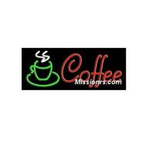  Neon Sign, Coffee Sign, Green, Red and White Office 