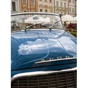  Old Blue Skoda Car, Old Town, Prague, Czech Republic 