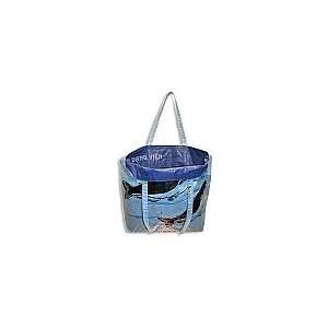   Peppy Tote, Light Blue w/ Drk Blue (V1) , (Recycled Rice/feed Bags