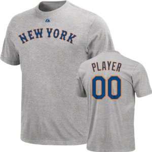  New York Mets  Any Player  Heather Name & Number T Shirt 
