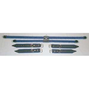  Deluxe Blue Suede Roller Buckle cuffs with spreader bars 
