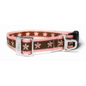   Dog Collar in Pink / Chocolate Size Large (18 29)