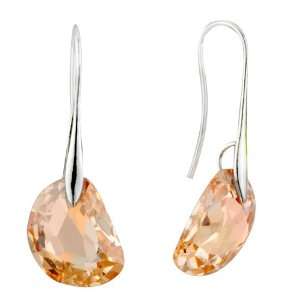  Champagne Semicircle Swarovski Crystal Earrings: Pugster 
