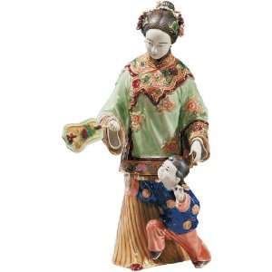  12 Mother and Child at Play Statue Asian Chinese 