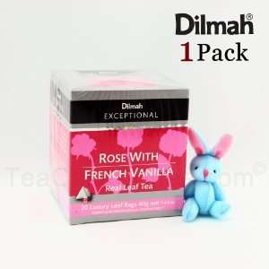 Rose with French Vanilla Flavored Tea   Dilmah Exceptional Bonus Pack 