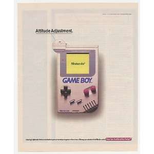   : 1992 Nintendo Game Boy Attitude Adjustment Print Ad: Home & Kitchen