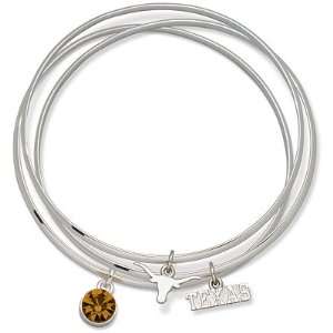  University of Texas Triple Bangle Bracelet/Chrome Jewelry