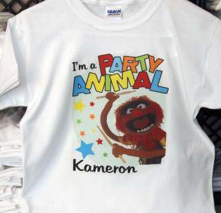 Personalized Party Animal character from The Muppets Birthday T Shirt 