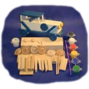  Classic Limo Wood Craft Kit with Paint, Glue and Brush 
