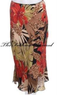 NWT Tropical Print Leopard Floral Skirt Size XS S M L  