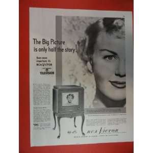  RCA Victor Television Print Ad. Orinigal 1949 Vintage Collier,s 