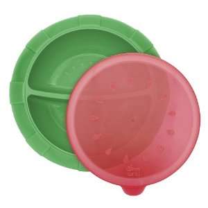  Dr.  Divided Bowl, Green/Red, 6 Months Baby