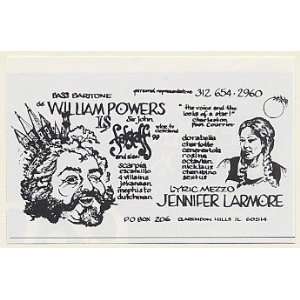  1986 William Powers Jennifer Larmore Booking Print Ad 
