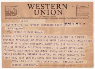 Western Union Telegram Jimmy Starr Joan Crawford  