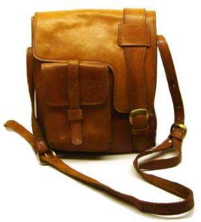 1970s Tan Leather Vintage Messenger Bag Unique Original  