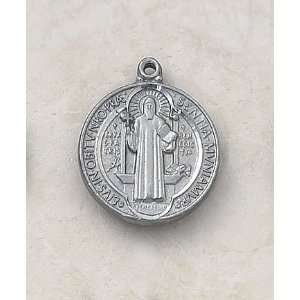   Silver Catholic Saint Benedict Patron Saint Medal Necklace Jewelry