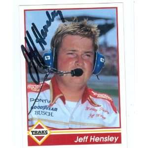 Jeff Hensley autographed Trading Card (Auto Racing) 1992 Tracks, #163