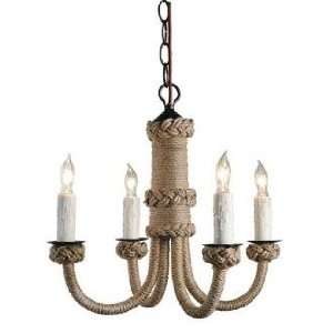  Jamie Young Udaipur Woven Jute 4 Light Chandelier