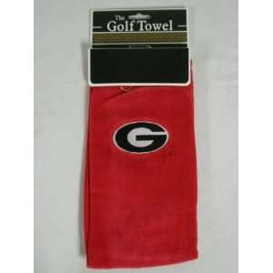  Georgia Bulldogs College Golf Towel Red Trifold NEW 