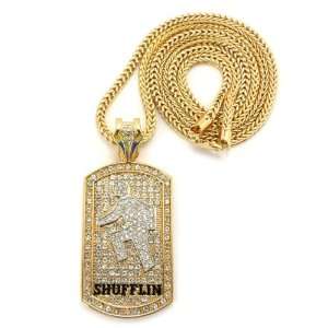  LMFAO Sufflin Iced Out Dog Tag Necklace 4mm 36 Franco 