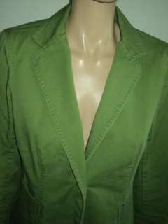 Womens J. CREW Green Broken In chino Twill Cotton Jacket Blazer Sz L 