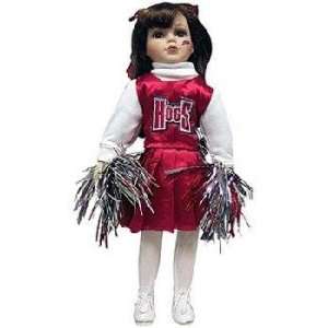  University Of Arkansas Doll Cheerleader Porc 16In Case 