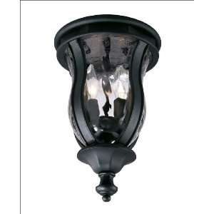    Flush Mount   Black Finish  Clear Watered Glass