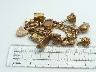 Amazing Antique Hallmarked 9ct Gold Bracelet & Charms 74.2g 7 *269 