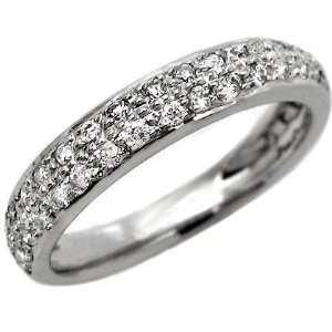   60ct Round Diamond Wedding Ring Band in 14k White Gold (6.5) Jewelry