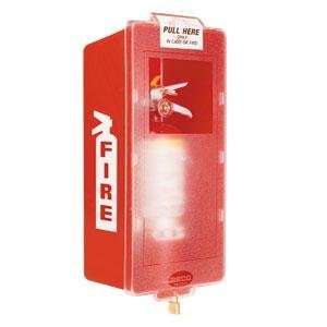   Fire Extinguisher Cabinet, Red Tub and Clear Cover: Home Improvement