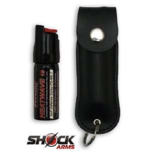   Pepper Spray Key Chain with Black Leather Soft Case: Sports & Outdoors