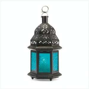  Blue Glass Moroccan Style Lantern [Kitchen] Sports 