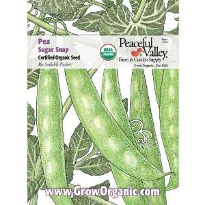  Organic Pea Seed Pack, Sugar Snap Patio, Lawn & Garden