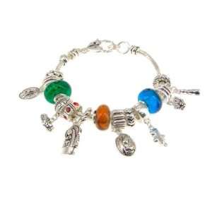  Bijou Bracelet with Color Beads and Dangles with Images of 