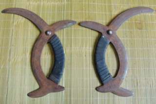 Pair Very Excellent Weapon Collection Chinese Crescent Hook Strange 