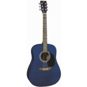  J. Reynolds Dreadnought Acoustic Guitar   Blue with Case 