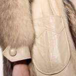   FUR COAT Vtg 70s Leather Princess Military Fox Wolf Coyote Belt  