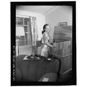  Lana Turner,stereo system,record albums,Beverly Hills home 