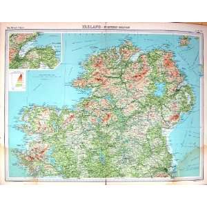  Bartholomew Antique Map Northern Ireland Belfast Lough 