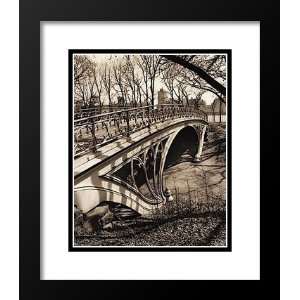 Chris Bliss Framed and Double Matted Art 29x35 Central Park Bridges 