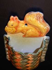 Italica ars Hand Painted Italian Squirrel Wall Hanging/Mail Holder 