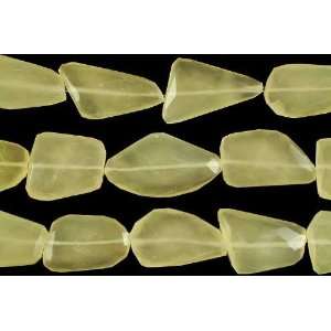  Yellow Chalcedony Faceted Flat Tumbles   