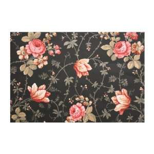   LN7540 Rose Tulip Floral Vine Wallpaper, Black/Pink