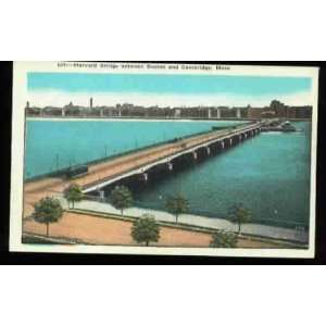  3 Vintage *BOSTON* postcards: HARVARD BRIDGE, FANEUIL HALL 