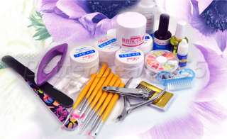 Full Set Nail Art Combo Manicure UV Gel Tips Kit  