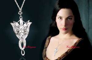 Lord of the rings Silver Arwen Evenstar solid Necklace  