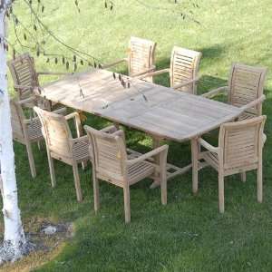   Extension Table & 8 Balina Arm Chairs & Cushions: Patio, Lawn & Garden