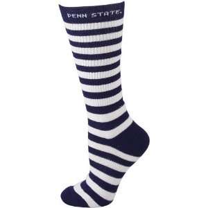   Ladies Navy Blue White Striped Knee High Socks: Sports & Outdoors